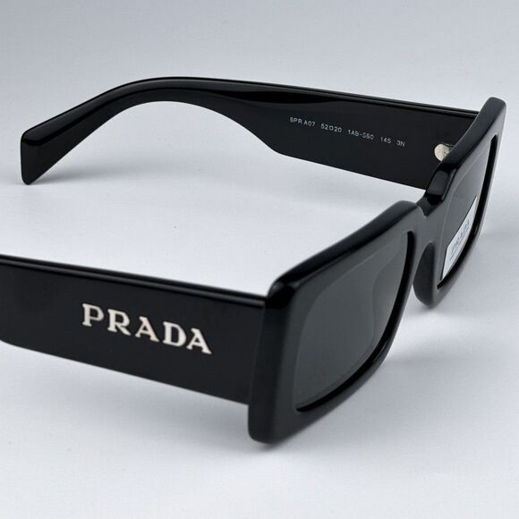 NEW Prada PRA07S 1AB5S0 Black Dark Grey Cat Eye Rectangle Sunglasses PR A07S - Picture 10 of 12